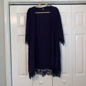 Navy blue lightweight robe